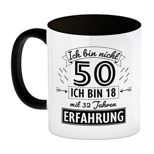 Witziger Kaffeebecher für den 50. Geburtstag mit Motiv: Erfahrung