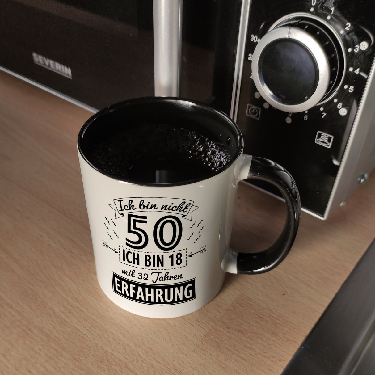 Witziger Kaffeebecher für den 50. Geburtstag mit Motiv: Erfahrung