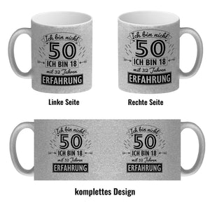 Witziger Kaffeebecher für den 50. Geburtstag mit Motiv: Erfahrung