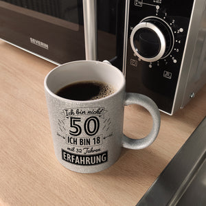 Witziger Kaffeebecher für den 50. Geburtstag mit Motiv: Erfahrung