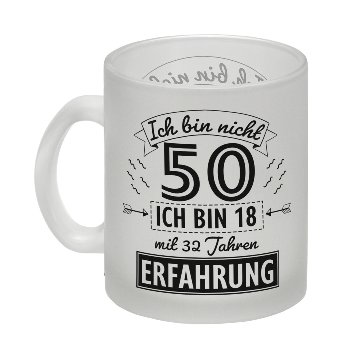 Witziger Kaffeebecher für den 50. Geburtstag mit Motiv: Erfahrung