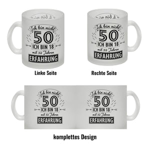 Witziger Kaffeebecher für den 50. Geburtstag mit Motiv: Erfahrung