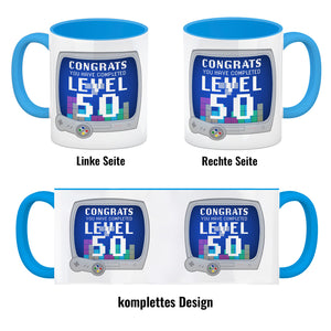 Witziger Kaffeebecher für den 50. Geburtstag mit Motiv: Gamer