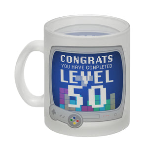 Witziger Kaffeebecher für den 50. Geburtstag mit Motiv: Gamer