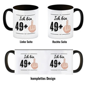 Witziger Kaffeebecher für den 50. Geburtstag mit Motiv: Mittelfinger