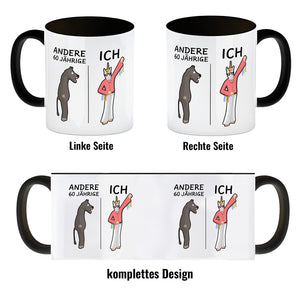 Witziger Kaffeebecher für den 60. Geburtstag mit Motiv: Andere und ich