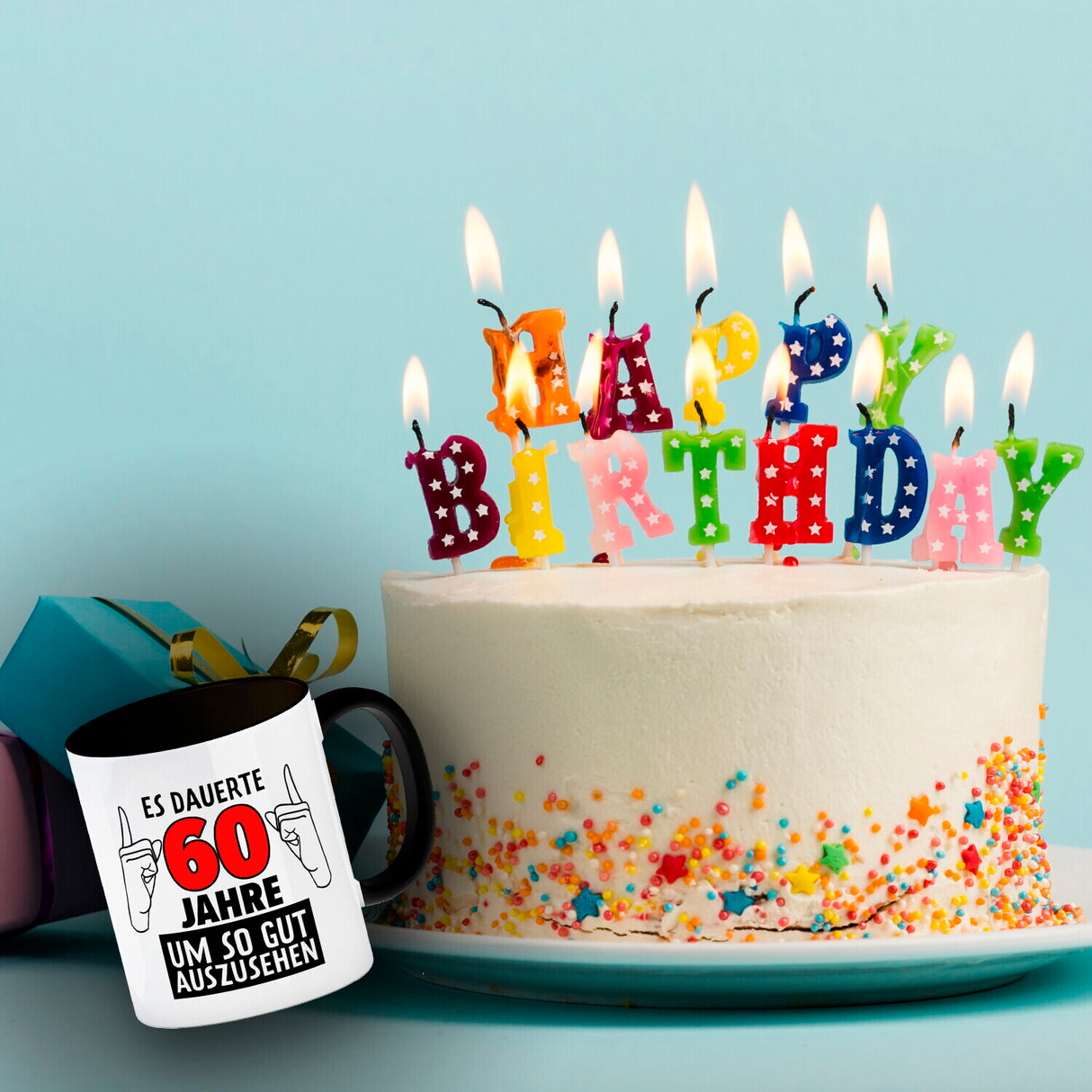 Witziger Kaffeebecher für den 60. Geburtstag mit Motiv: Gutes Aussehen