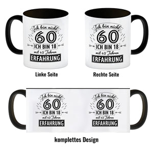 Witziger Kaffeebecher für den 60. Geburtstag mit Motiv: Erfahrung