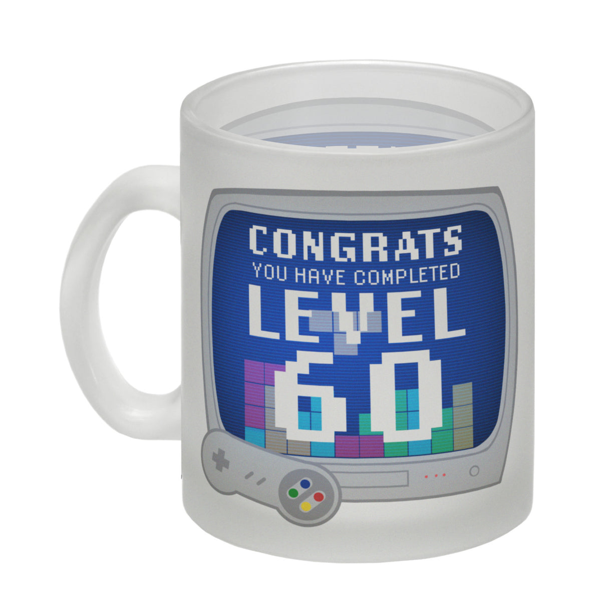 Witziger Kaffeebecher für den 60. Geburtstag mit Motiv: Gamer