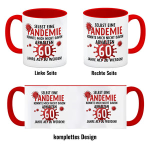 Witziger Kaffeebecher für den 60. Geburtstag mit Motiv: Pandemie