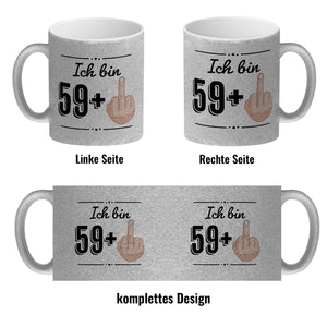 Witziger Kaffeebecher für den 60. Geburtstag mit Motiv: Mittelfinger