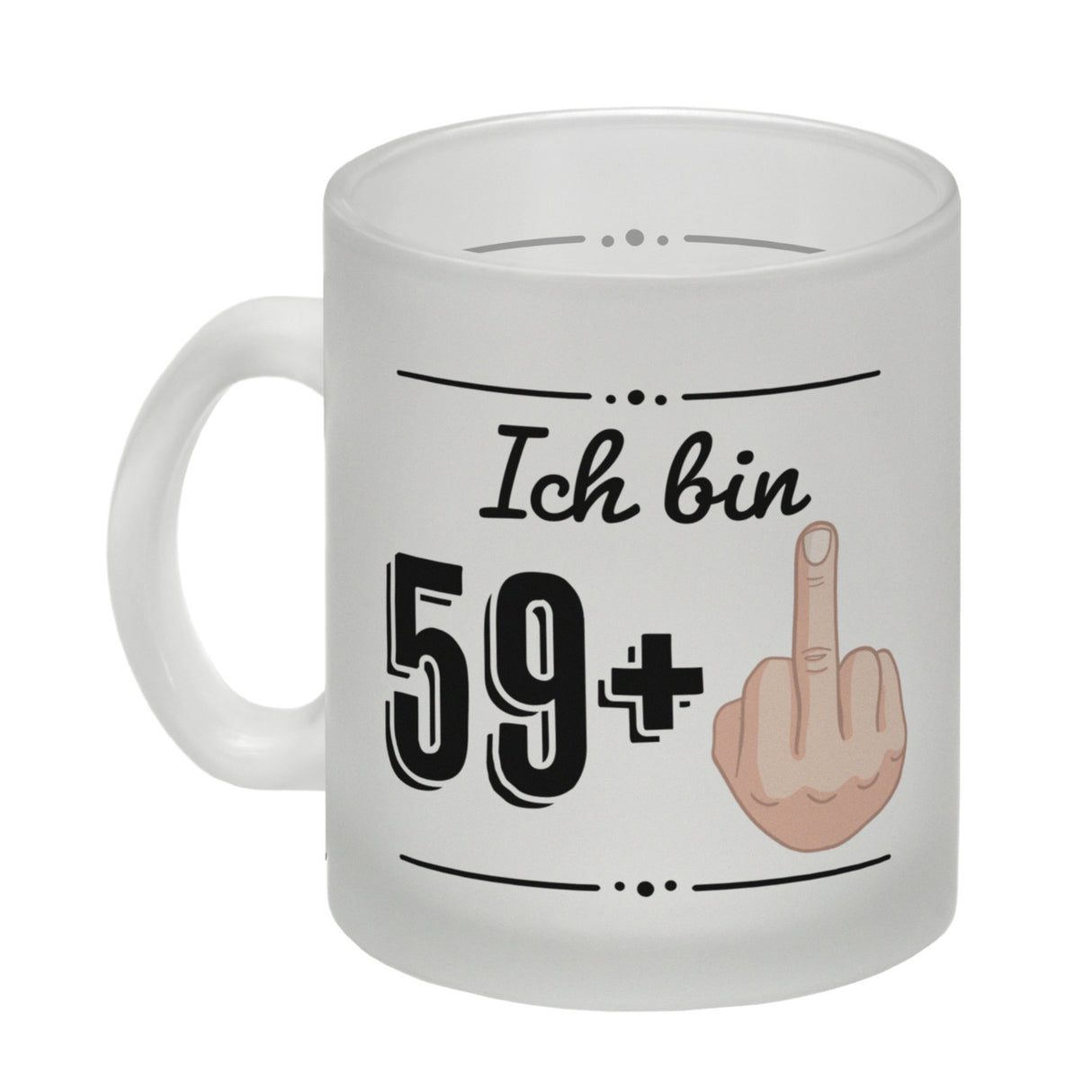 Witziger Kaffeebecher für den 60. Geburtstag mit Motiv: Mittelfinger