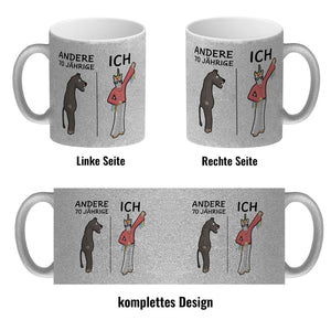 Witziger Kaffeebecher für den 70. Geburtstag mit Motiv: Andere und ich