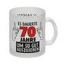 Witziger Kaffeebecher für den 70. Geburtstag mit Motiv: Gutes Aussehen