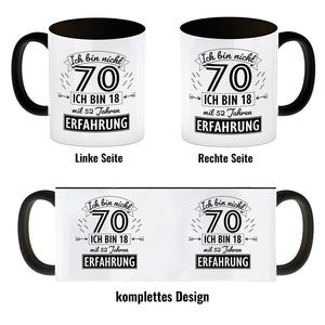 Witziger Kaffeebecher für den 70. Geburtstag mit Motiv: Erfahrung