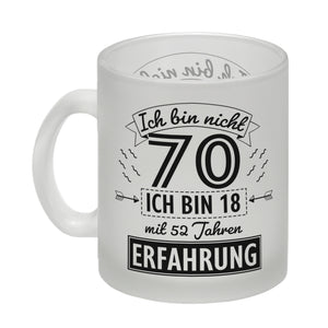 Witziger Kaffeebecher für den 70. Geburtstag mit Motiv: Erfahrung