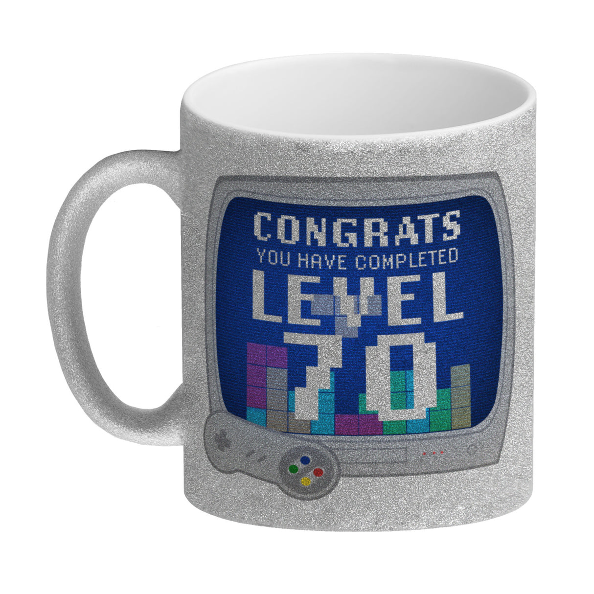 Witziger Kaffeebecher für den 70. Geburtstag mit Motiv: Gamer