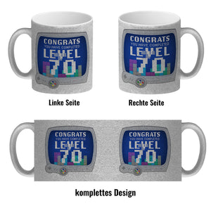 Witziger Kaffeebecher für den 70. Geburtstag mit Motiv: Gamer
