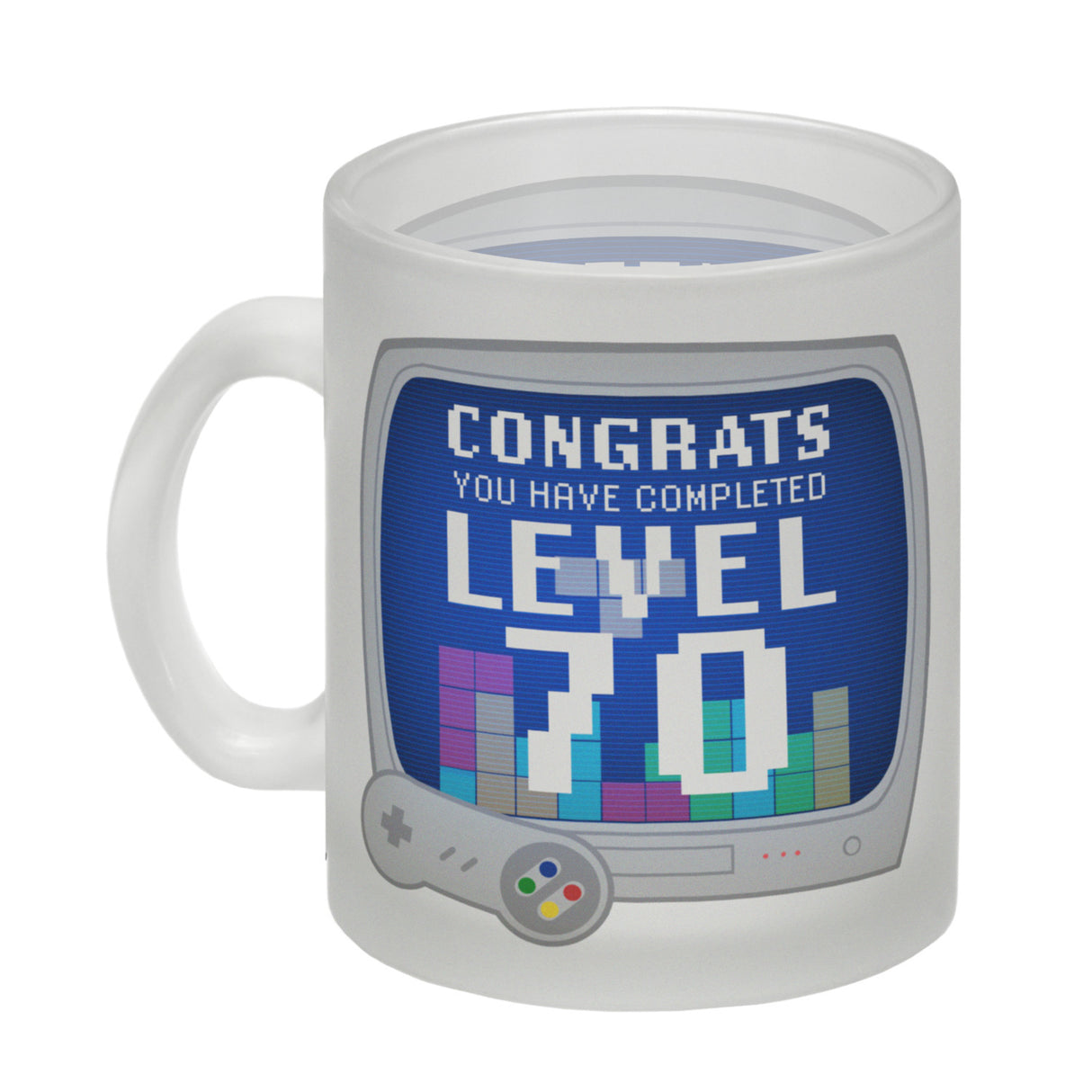 Witziger Kaffeebecher für den 70. Geburtstag mit Motiv: Gamer