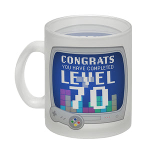 Witziger Kaffeebecher für den 70. Geburtstag mit Motiv: Gamer