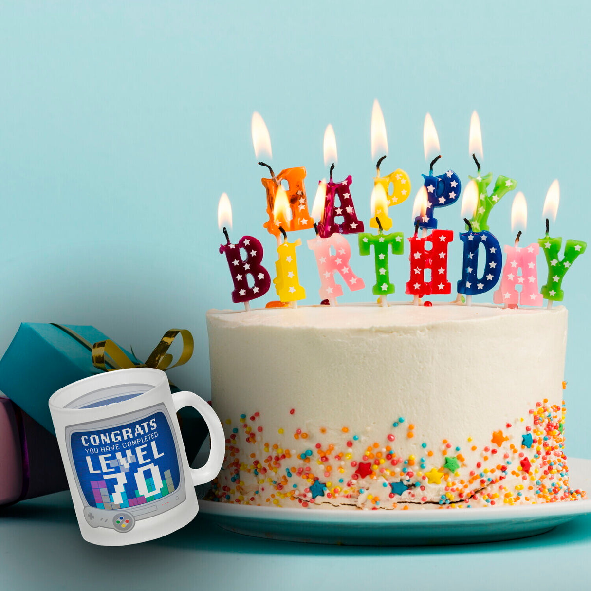Witziger Kaffeebecher für den 70. Geburtstag mit Motiv: Gamer
