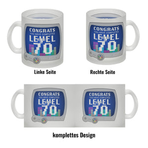 Witziger Kaffeebecher für den 70. Geburtstag mit Motiv: Gamer