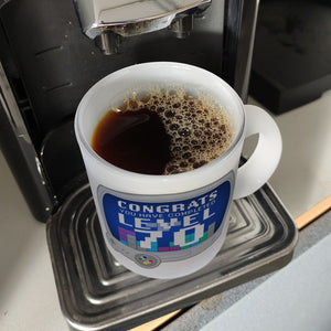 Witziger Kaffeebecher für den 70. Geburtstag mit Motiv: Gamer