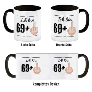 Witziger Kaffeebecher für den 70. Geburtstag mit Motiv: Mittelfinger