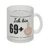 Witziger Kaffeebecher für den 70. Geburtstag mit Motiv: Mittelfinger