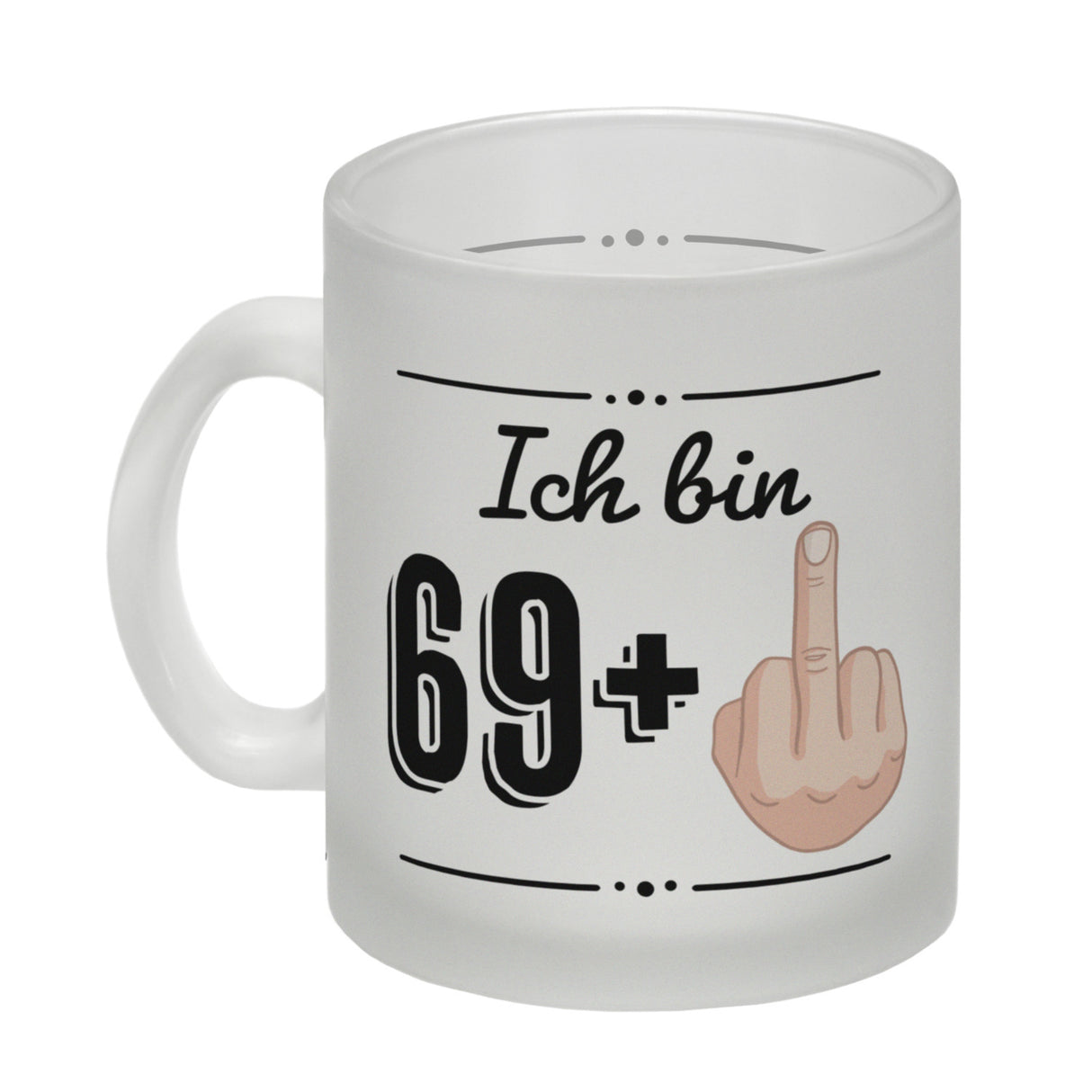 Witziger Kaffeebecher für den 70. Geburtstag mit Motiv: Mittelfinger