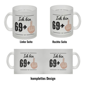 Witziger Kaffeebecher für den 70. Geburtstag mit Motiv: Mittelfinger