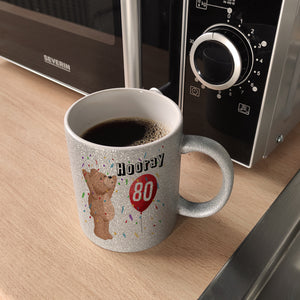 Witziger Kaffeebecher für den 80. Geburtstag mit Motiv: Hooray