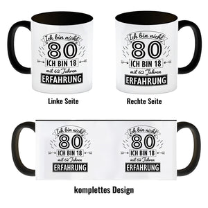 Witziger Kaffeebecher für den 80. Geburtstag mit Motiv: Erfahrung