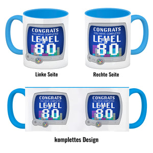 Witziger Kaffeebecher für den 80. Geburtstag mit Motiv: Gamer