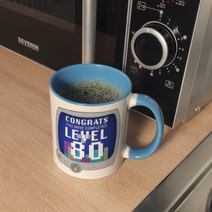 Witziger Kaffeebecher für den 80. Geburtstag mit Motiv: Gamer