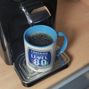 Witziger Kaffeebecher für den 80. Geburtstag mit Motiv: Gamer