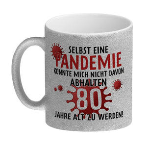 Witziger Kaffeebecher für den 80. Geburtstag mit Motiv: Pandemie
