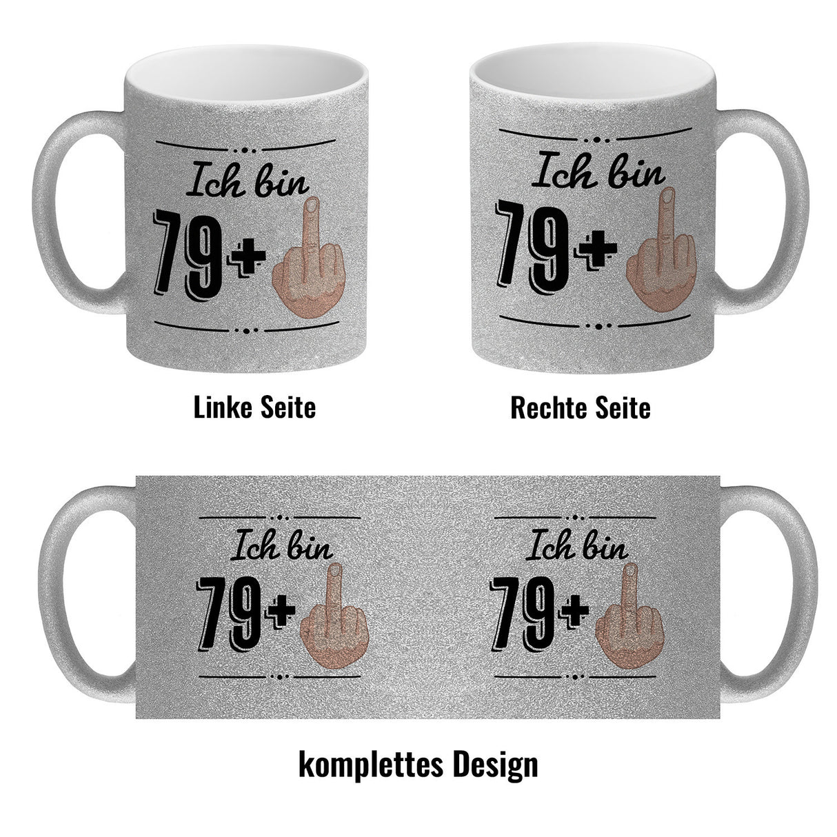 Witziger Kaffeebecher für den 80. Geburtstag mit Motiv: Mittelfinger