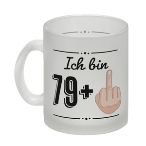 Witziger Kaffeebecher für den 80. Geburtstag mit Motiv: Mittelfinger