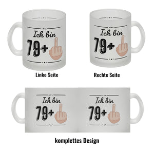 Witziger Kaffeebecher für den 80. Geburtstag mit Motiv: Mittelfinger