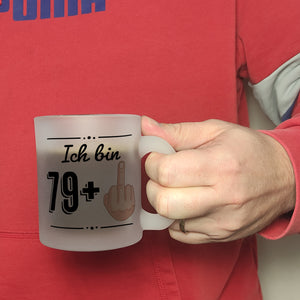 Witziger Kaffeebecher für den 80. Geburtstag mit Motiv: Mittelfinger