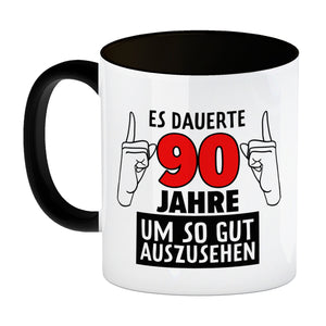 Witziger Kaffeebecher für den 90. Geburtstag mit Motiv: Gutes Aussehen