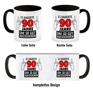 Witziger Kaffeebecher für den 90. Geburtstag mit Motiv: Gutes Aussehen