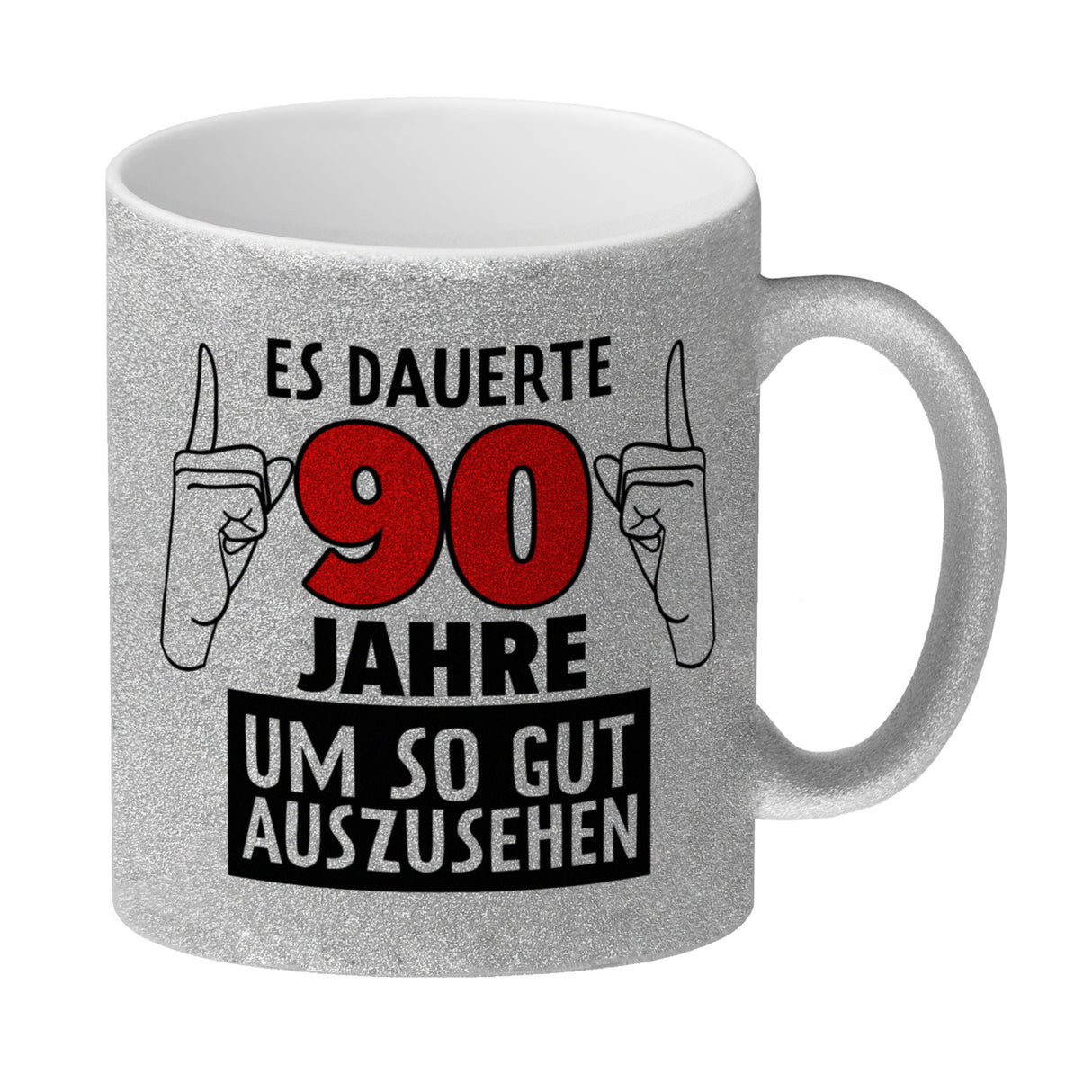Witziger Kaffeebecher für den 90. Geburtstag mit Motiv: Gutes Aussehen