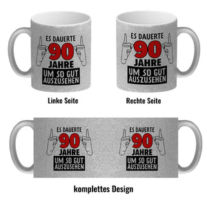Witziger Kaffeebecher für den 90. Geburtstag mit Motiv: Gutes Aussehen