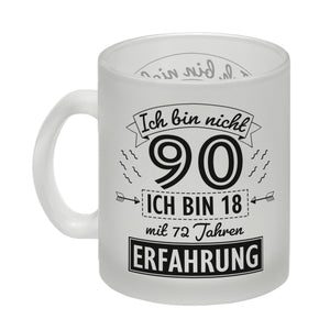 Witziger Kaffeebecher für den 90. Geburtstag mit Motiv: Erfahrung
