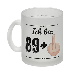 Witziger Kaffeebecher für den 90. Geburtstag mit Motiv: Mittelfinger