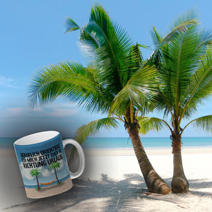 Beruflich orientiere ich mich jetzt eher so Richtung Urlaub Kaffeebecher