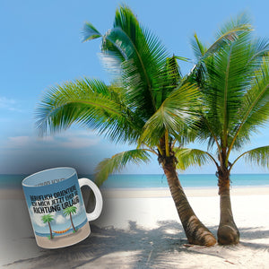Beruflich orientiere ich mich jetzt eher so Richtung Urlaub Kaffeebecher
