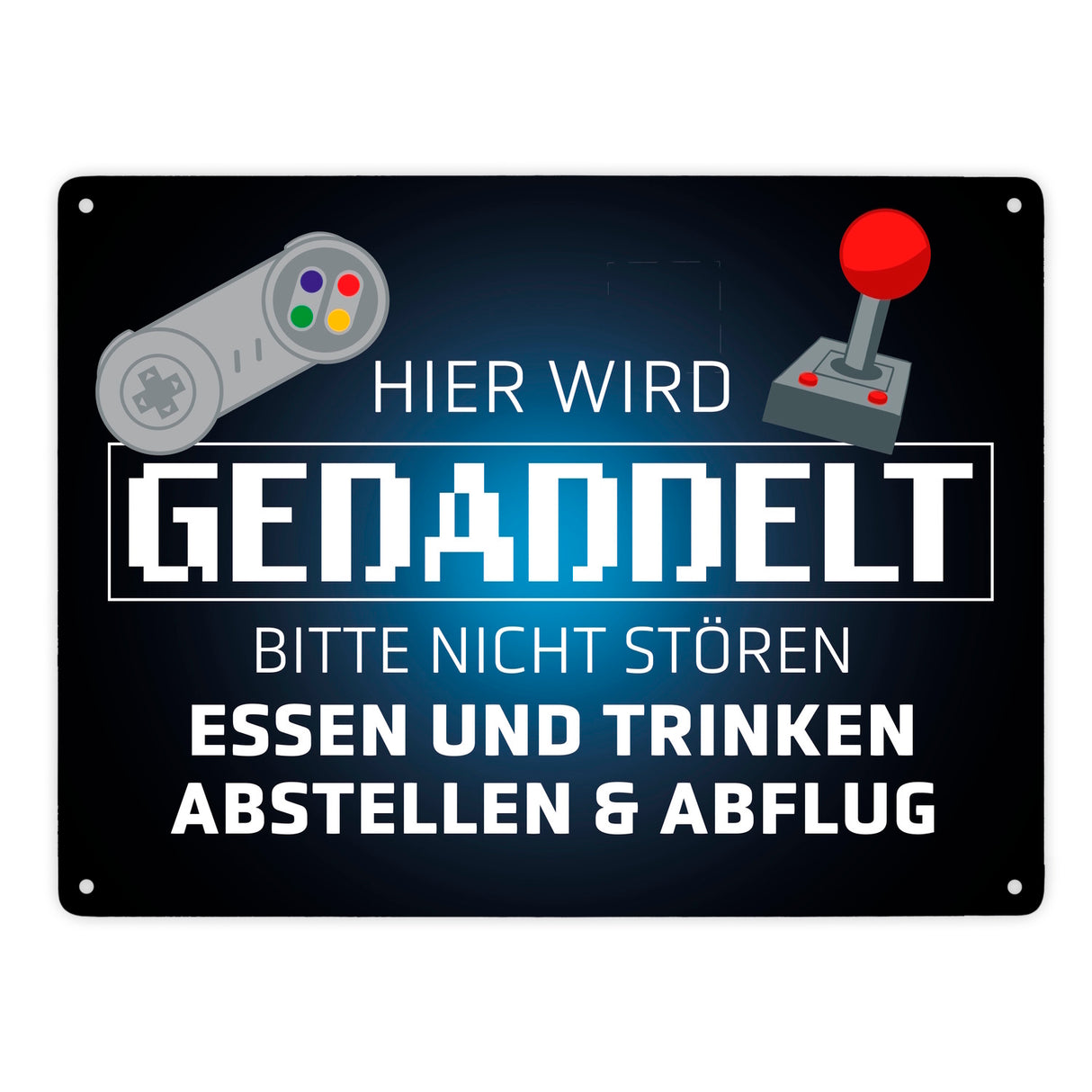Hier wird gedaddelt bitte nicht stören Metallschild für Gamer
